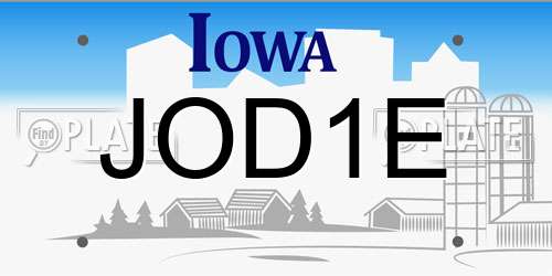 JOD1E Iowa License Plate