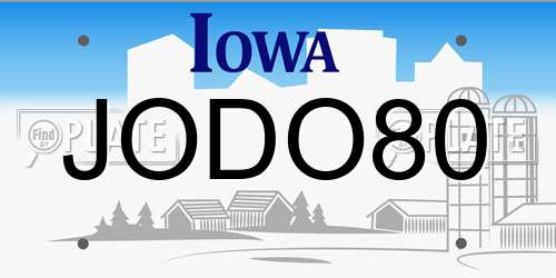 JODO80 Iowa License Plate