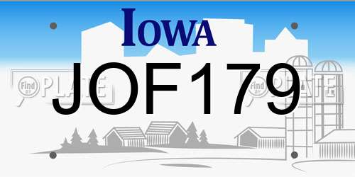 JOF179 Iowa License Plate