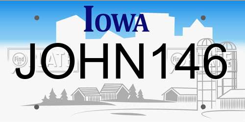 JOHN146 Iowa License Plate