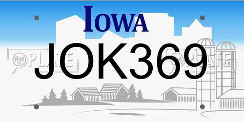 JOK369 Iowa License Plate