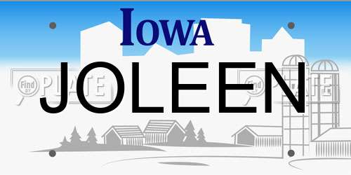 JOLEEN Iowa License Plate