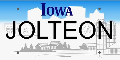 JOLTEON Iowa License Plate