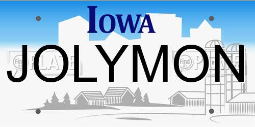 JOLYMON Iowa License Plate