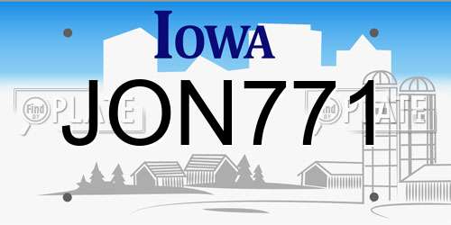 JON771 Iowa License Plate