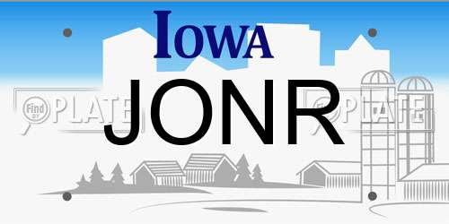 JONR Iowa License Plate