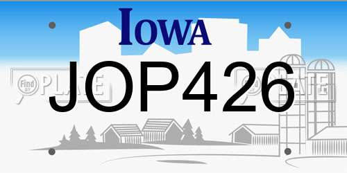 JOP426 Iowa License Plate