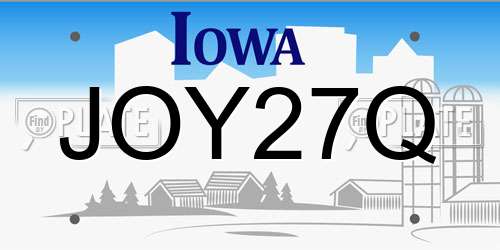 JOY27Q Iowa License Plate