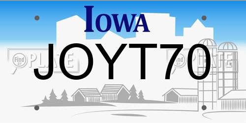 JOYT70 Iowa License Plate
