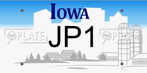 JP1 Iowa License Plate