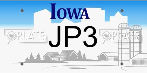 JP3 Iowa License Plate