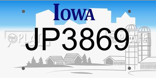 JP3869 Iowa License Plate