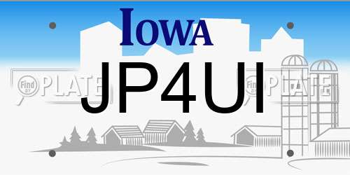 JP4UI Iowa License Plate