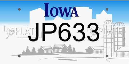 JP633 Iowa License Plate