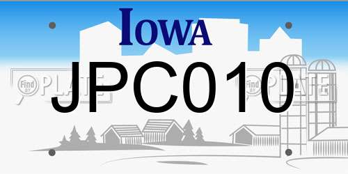 JPC010 Iowa License Plate