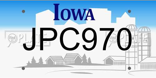 JPC970 Iowa License Plate
