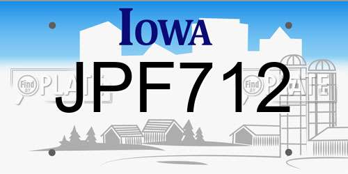 JPF712 Iowa License Plate