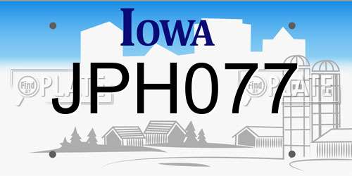 JPH077 Iowa License Plate