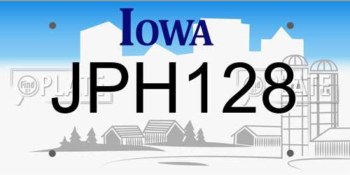 JPH128 Iowa License Plate