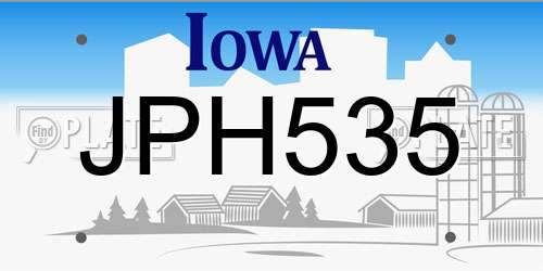 JPH535 Iowa License Plate