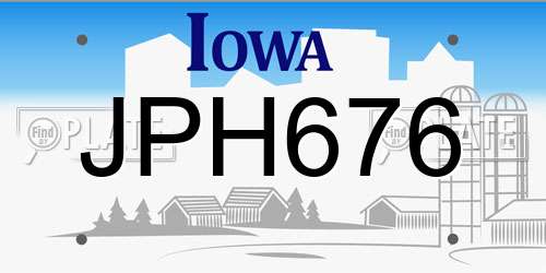 JPH676 Iowa License Plate