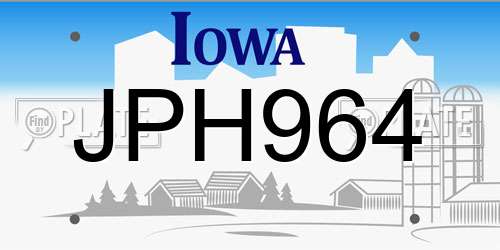 JPH964 Iowa License Plate