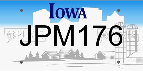 JPM176 Iowa License Plate