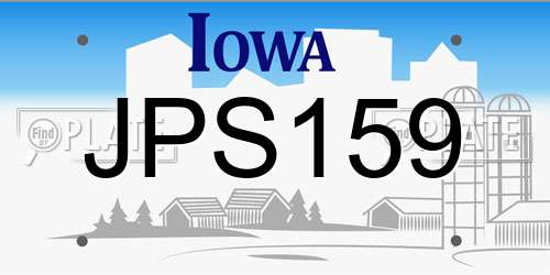 JPS159 Iowa License Plate