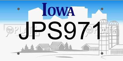JPS971 Iowa License Plate