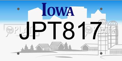 JPT817 Iowa License Plate