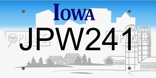 JPW241 Iowa License Plate
