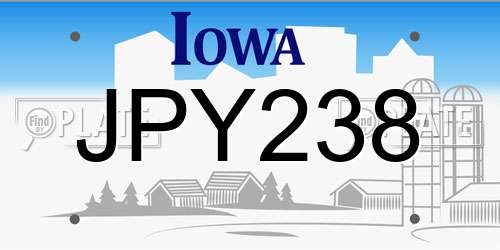 JPY238 Iowa License Plate
