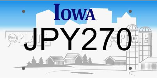 JPY270 Iowa License Plate