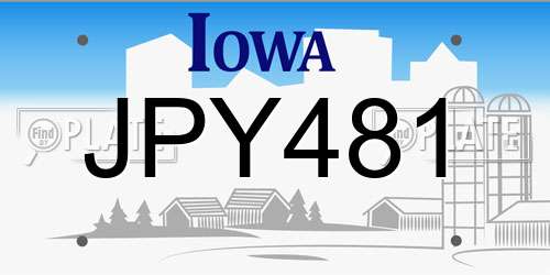 JPY481 Iowa License Plate