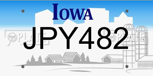 JPY482 Iowa License Plate