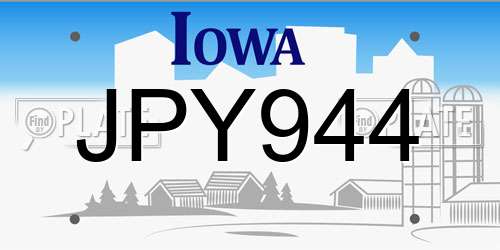 JPY944 Iowa License Plate