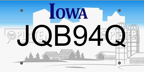 JQB94Q Iowa License Plate
