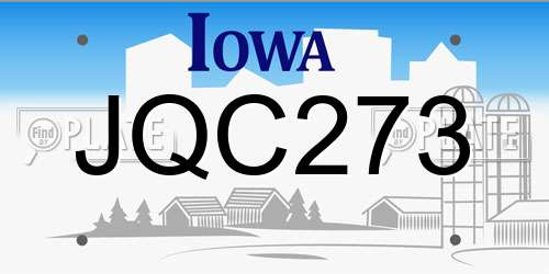 JQC273 Iowa License Plate