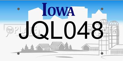 JQL048 Iowa License Plate