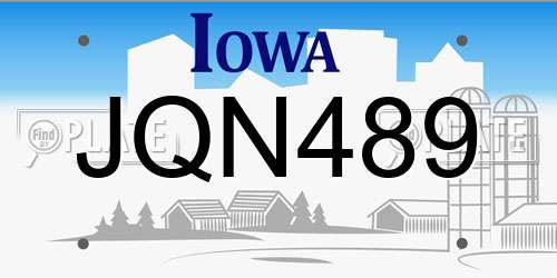 JQN489 Iowa License Plate