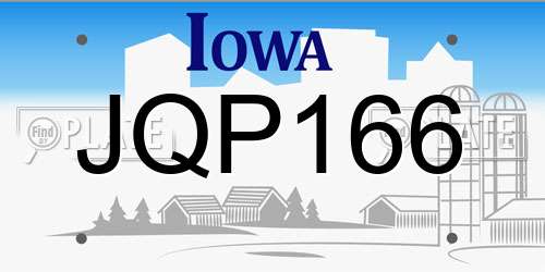 JQP166 Iowa License Plate