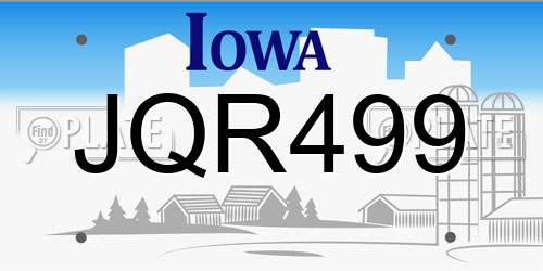 JQR499 Iowa License Plate