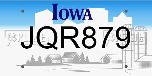 JQR879 Iowa License Plate