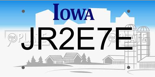 JR2E7E Iowa License Plate