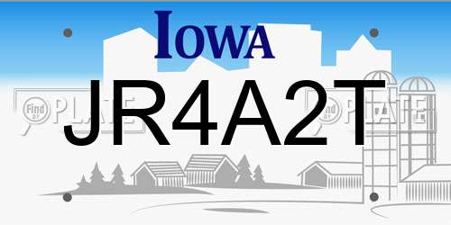 JR4A2T Iowa License Plate