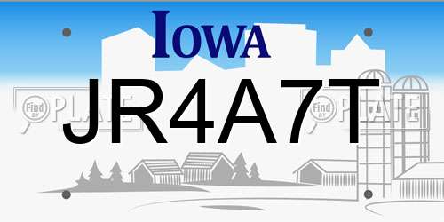 JR4A7T Iowa License Plate