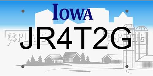 JR4T2G Iowa License Plate