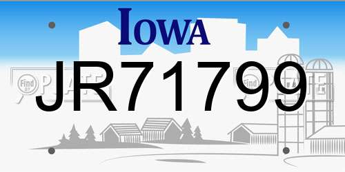 JR71799 Iowa License Plate