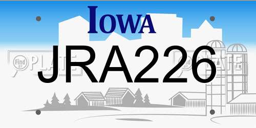 JRA226 Iowa License Plate