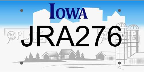 JRA276 Iowa License Plate